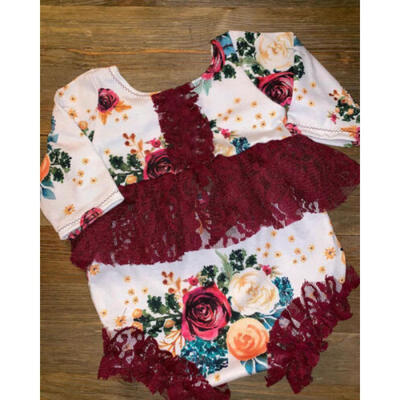 

UK Newborn Infant Baby Girl Lace Floral Bodysuit Romper Jumpsuit Sunsuit Clothes