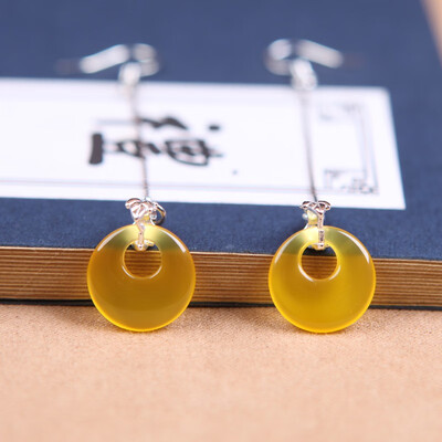

National style earrings long earrings agate earrings retro silver earrings fashion earrings