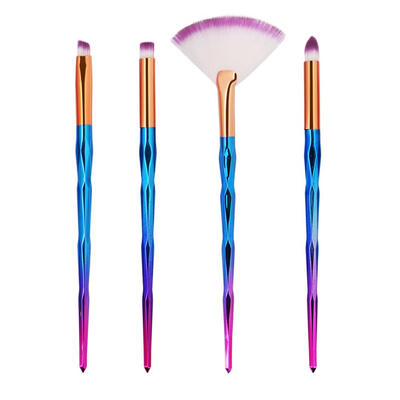 

4pcs Fan-shape Diamond Foundation Eyeshadow Eyebrow Makeup Brushes Kit Set