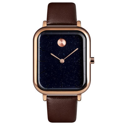 

SKMEI Mens Minimalist Wristwatch Casual Starry Night Analog Watch With Soft Leather Band