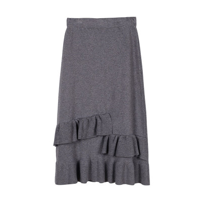 

Irregular&split skirts long knitting skirt in female