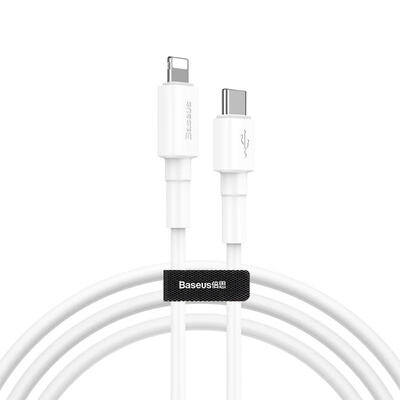 

Baseus USB C to Lightning Cable 18W 1m PD Quick Charging Data Sync Power Delivery Cord for iPhone XXSXS Max - White-1m