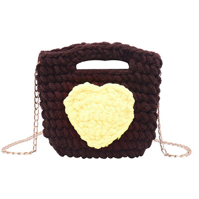 

Tailored Hand Woven Bag Woman 2019 Shoulder Messenger Bag Love Pattern Chain Small Bag