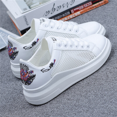 

Hollow white shoes women 2019 summer Joker student tide shoes thick casual shoes women breathable mesh summer