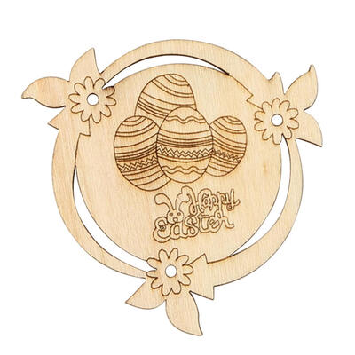 

10pcs Wood Easter Eggs Chips for DIY Festival Craft Hanging Pendant Decor