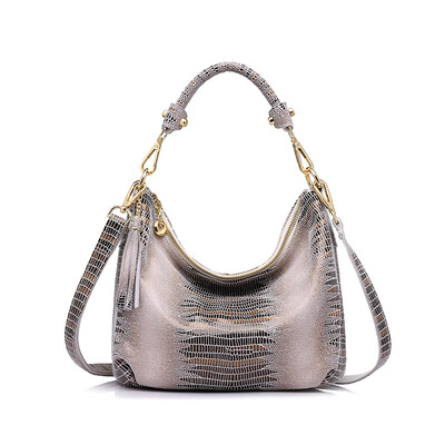 

REALER women genuine leather bags female shoulder messenger bag ladies small handbag with serpentine pattern crossbody tote bag