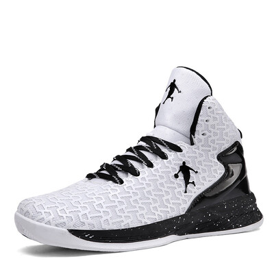 

Basketball shoes male flying woven mesh high-top sports boots non-slip sneakers