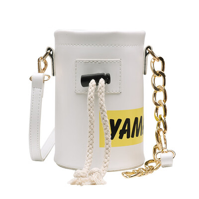 

Ins super fire diagonal cross fairy chain bucket bag handbag bag female 2019 bag cover new chi shoulder Messenger bag