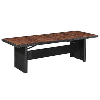 

Outdoor Dining Table Poly Rattan&Solid Wood 945"x354"x291