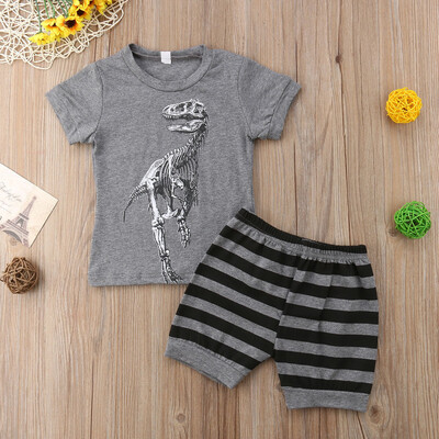 

Toddler Kids Baby Boys Dinosaur Top T-shirt Short Pants Outfit Clothes Summer 1-7Years