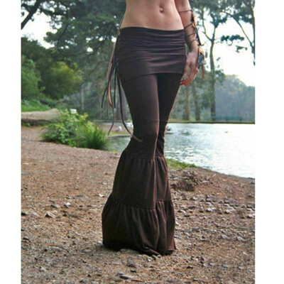 

Womens Stretch Flare Wide Leg Yoga Pants Gypsy Palazzo Bell Bottom Trouser