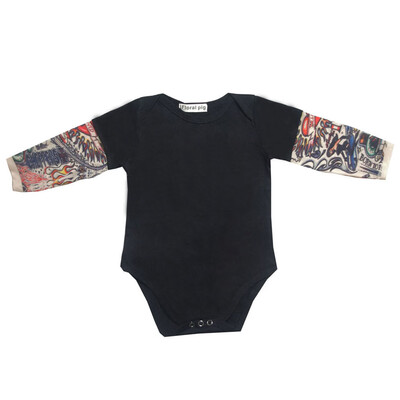 

Newborn Infant Baby Cool Boys Long Sleeve Splice Print Romper Jumpsuit Clothes
