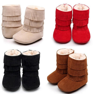 

Baby Infant Child Boys Girls Warm Snow Boots Fur Winter Toddler Crib Shoes