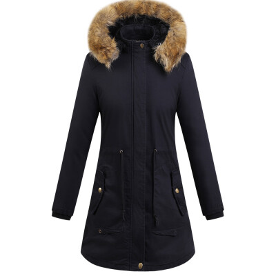 

Roseonmyhand Women Winter Warm Thick Outerwear Hooded Coat Cotton-padded Jacket Plus Size