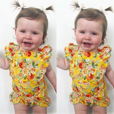 

Infant Baby Girl Kid Newborn Backless Floral Romper Bodysuit Sunsuit Outfits
