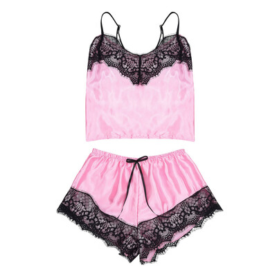 

Toponeto Womens Sexy Satin Lace Underwear Doll underwear Pajamas Two-piece