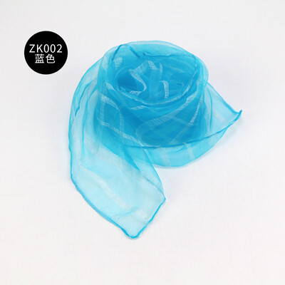 

Factory direct childrens show silk scarf kindergarten dance square towel solid color nylon yarn yarn scarf wholesale ZK002