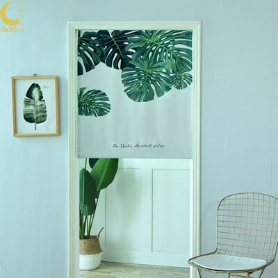 

80100cm Wear Rod Digital Printing Banana Leaf Curtain Door