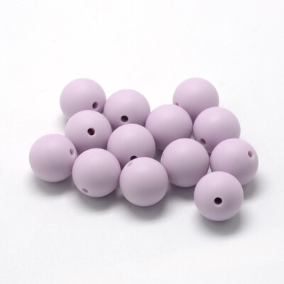 

Food Grade Environmental Silicone Beads Chewing Beads For Teethers DIY Nursing Necklaces Making Round Lilac 12mm Hole 2mm