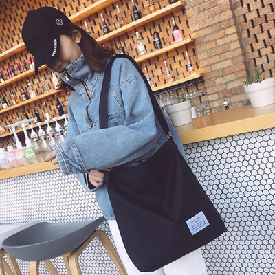

Women Canvas Handbag Shoulder Retro Bag Solid Large Capacity Environmental Shopping Bag Crossbody Bag
