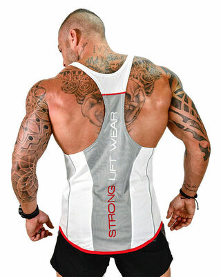 

New Mens Stringer Bodybuilding Tank Top Gym Fitness Singlet sleeveless Vest
