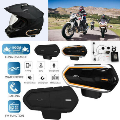 

Waterproof 1000m Motorcycle Helmet Bluetooth Headset Motorbike Walkie-talkie