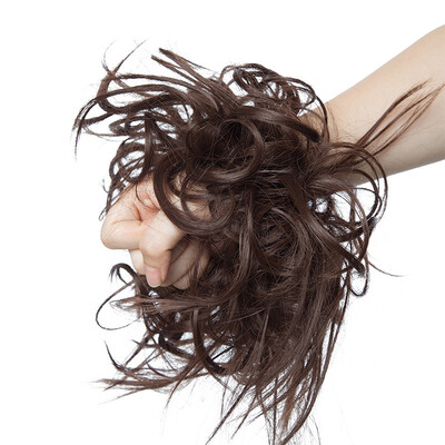 

Updo Messy Bun Hair Piece Scrunchies Synthetic Wavy Bun Extensions Band Elastic Scrunchie Chignon Ponytail Hairpiece for Women