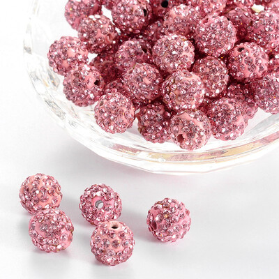 

PH PANDAHALL 100 pcs Clay Disc Ball Beads Polymer Clay Imitation Diamonds