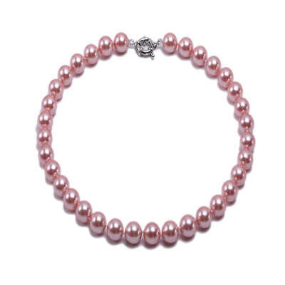 

YIAILI 12mm pink shell pearl necklace fashion simple 8098
