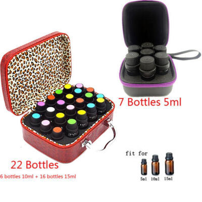 

22 Bottle Essential Oil Carry Leather Case Holder Storage Aromatherapy Hand Bag