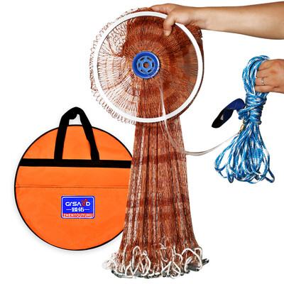 

Grsaed hand throw net fishing net 30 meters traditional hand sprinkle net easy to throw fishing net fishing net tire line net fishing net fish care