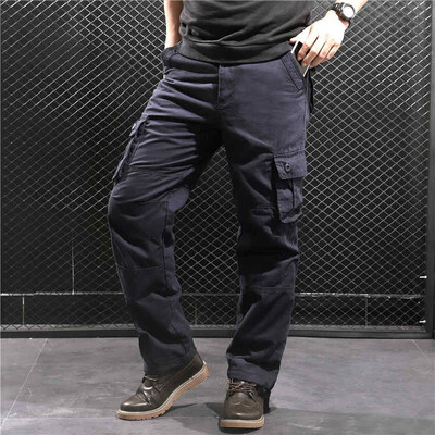 

SQSI mens summer trousers loose casual pants loose tight waist multi-pocket pants thin section 4884