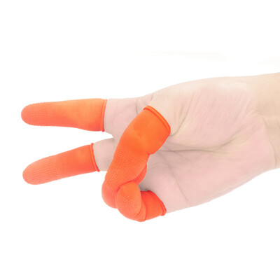 

Fuxing FX561 Latex Finger Cover Thicken Wear-resistant Anti-slip Rubber Labor Insurance Finger Set Pointing Finger Set Orange Hemp Point -27 Medium 100 Pack