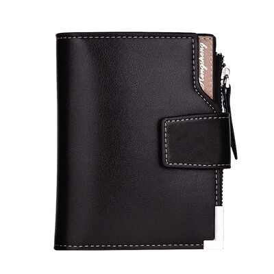 

Tailored Men Fashion Solid Color Hasp Multi Card Position Wallet Card Bag Black