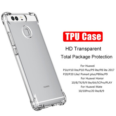 

Mzxtby Full body TPU Silicone Mobile Phone Case For Huawei P20 Lite P10 P9 Lite Mate 10 9 pro Honor 10 9 Lite Transparet Case
