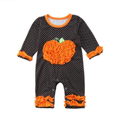 

UK Infant Newborn Baby Girl Long Sleeve Dots Romper Jumpsuit Playsuit Outfit