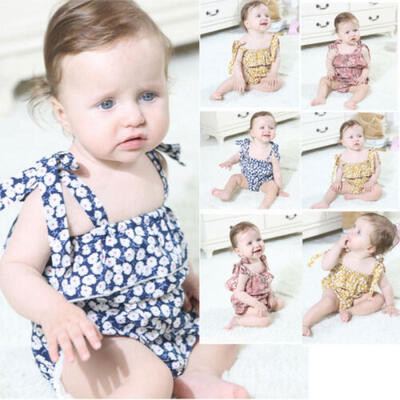 Newborn Infant Kids Baby Girl Floral Summer Romper Jumpsuit Playsuit Clothes Set