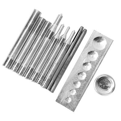 

Greensen 11pcs Steel Drilling Craft Tool Cutting Button Closing Punch Hole Installation Base Set