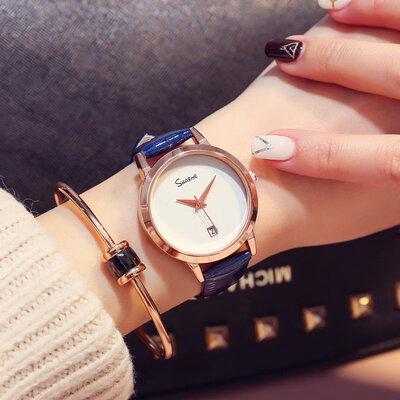 

Calendar Simple Watch Lady Waterproof Fashion Student Ultra-thin Leisure Atmosphere Quartz Watch Genuine