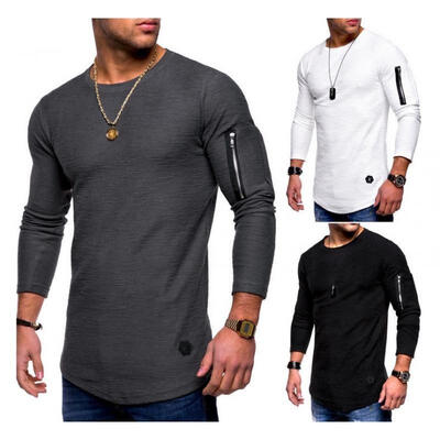 

New O Neck Long Sleeve Muscle Tee Men´s Slim Fit T-shirt Casual Tops Blouse Sports