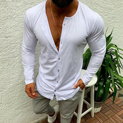 

Fashion Mens Luxury Long Sleeve Shirt Casual Slim Fit Stylish Dress Shirts Tops
