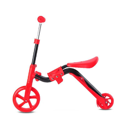 

Scooter for Kids Children with Folding Seat 2-in-1 Adjustable Kick Scooter Skateboard Walker Balance Bike
