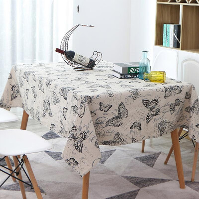

Tablecloth Rectangle Table Cloth Cotton Linen Wrinkle Free Anti-Fading Tablecloths Washable Dust-Proof Table Cover for Dining Kit