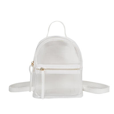 

Preppy Women Girls Clear PVC Shoulder School Handbags Mini Casual Backpacks
