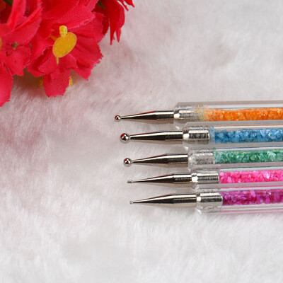 

Toponeto 5PCS 2WayCrystal Dotting Manicure Tools Painting Dot Pen Nail Art Paint Set New