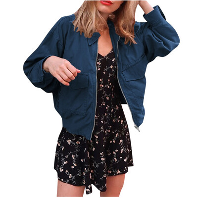 

Toponeto Women Fashion Long Sleeve Open Front Pocket Short Cardigan Suit Jacket Coat Top