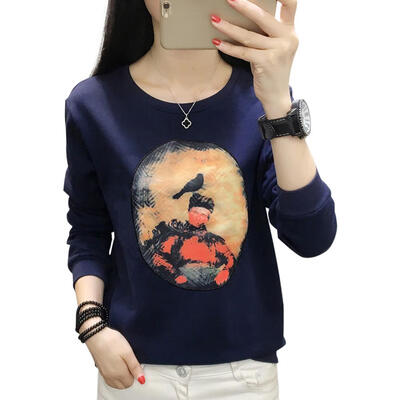 

Slim Fit Long Sleeve Loose T-shirt Women Casual O-Neck Bottoming Tops