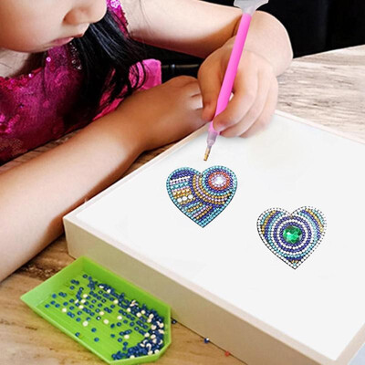 

5pcsset DIY Love Heart Full Drill Special Shaped Diamond Painting Keychain