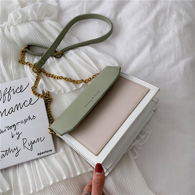 

Summer bag handbags new wave 2019 Korean version of the collision color wild shoulder slung fashion chain simple small square bag