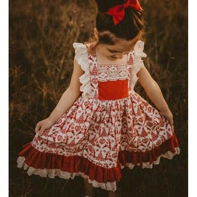 

Canis Toddler Kids Baby Girls Deer Floral Party Pageant Christmas Dress Sundress